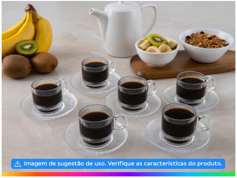 Jogo de Xícaras de Café 95ml Haus Concept Canelado 6 Peças - Chá e